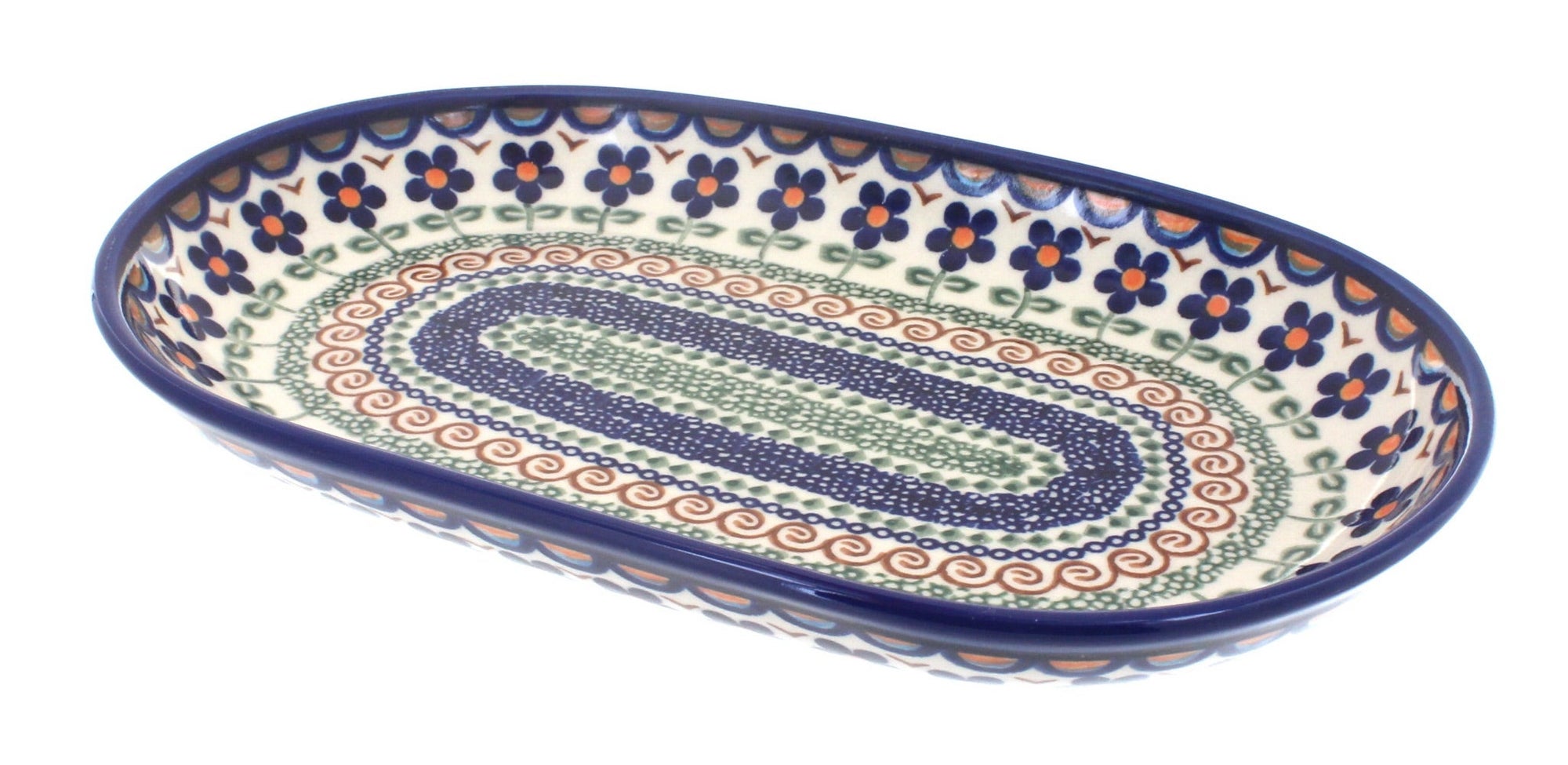 Vena Aztec Flower Medium Serving Piece — Polish Pottery