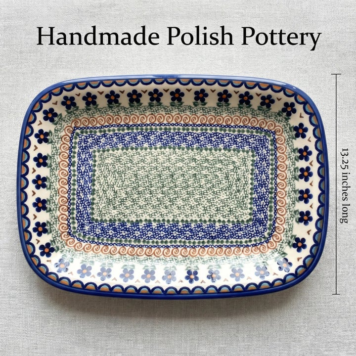 Vena Aztec Flower Large Serving Piece — Polish Pottery