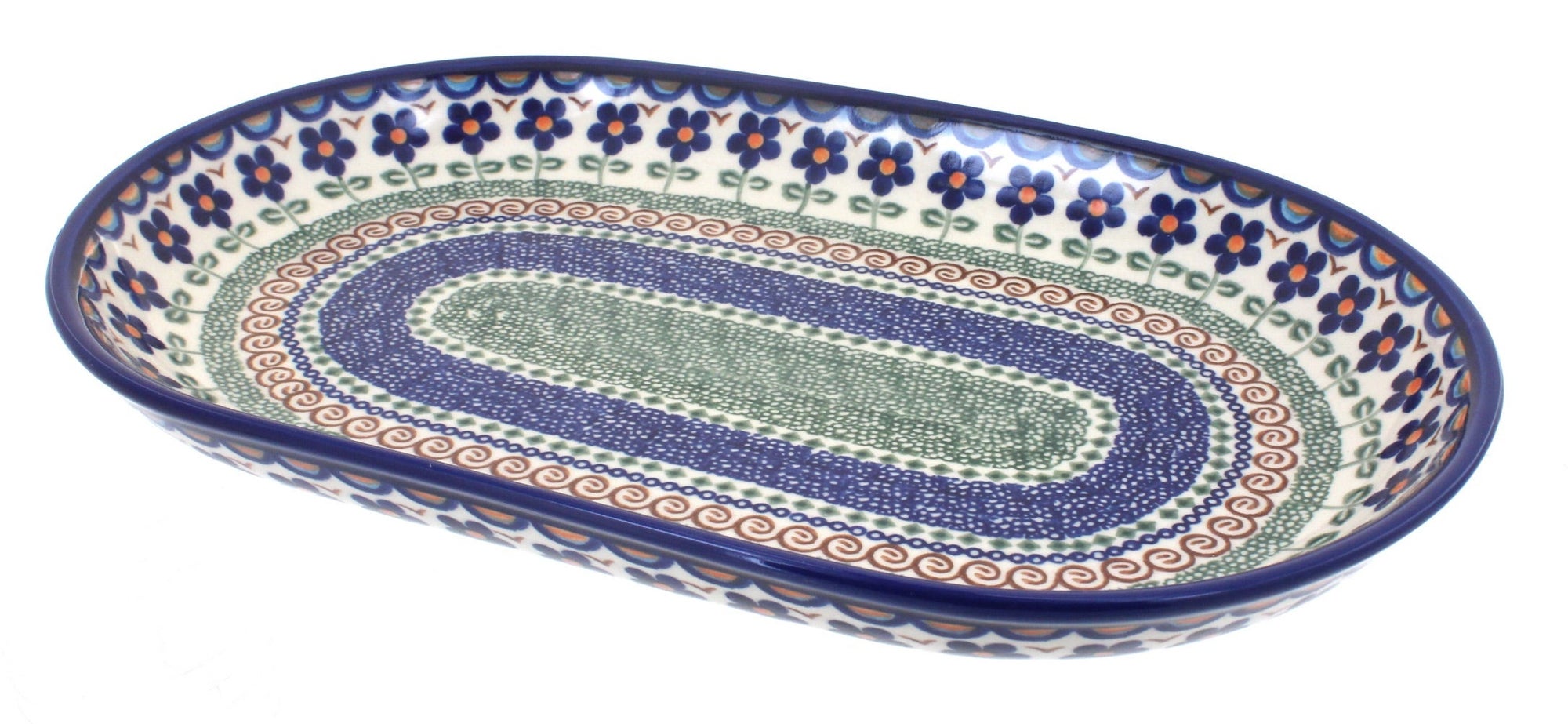 Vena Aztec Flower Large Serving Piece — Polish Pottery