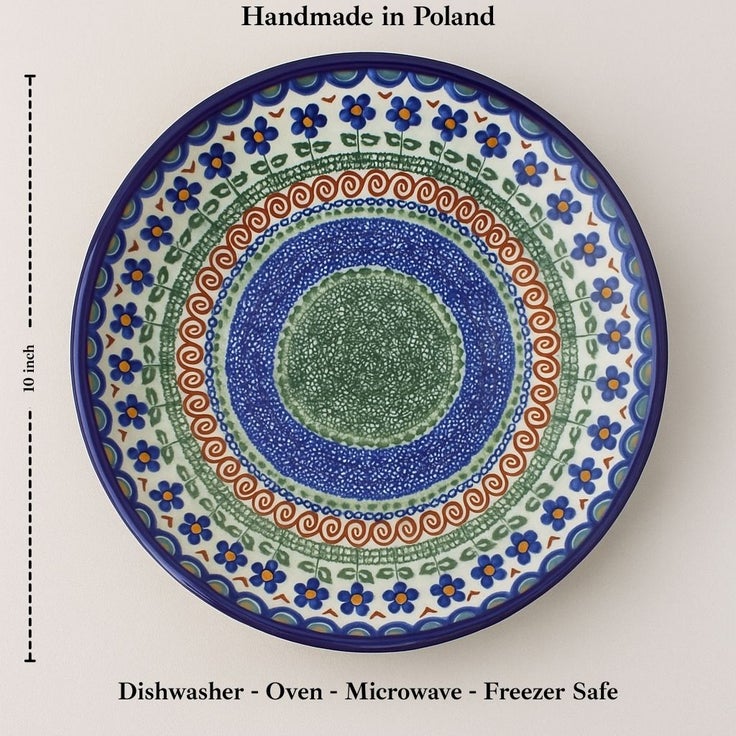 Detail image of Vena Aztec Flower Dining Plates & Bowls — Polish Pottery
