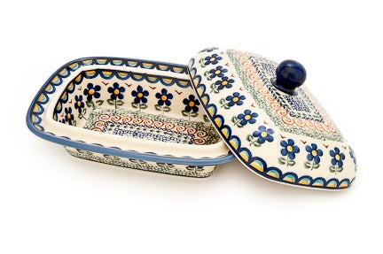Vena Aztec Flower Butter Dish — Polish Pottery