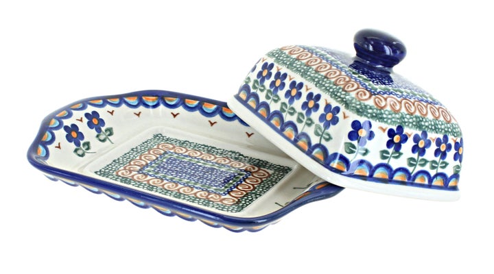 Vena Aztec Flower Butter Dish — Polish Pottery