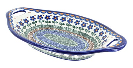 Vena Aztec Flower Medium Serving Piece — Polish Pottery