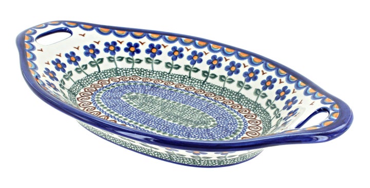 Vena Aztec Flower Medium Serving Piece — Polish Pottery