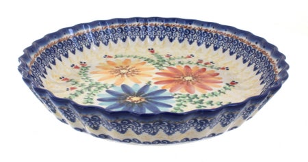 Vena Autumn Burst Pie Plate — Polish Pottery