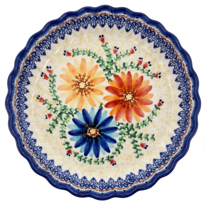 Vena Autumn Burst Pie Plate — Polish Pottery
