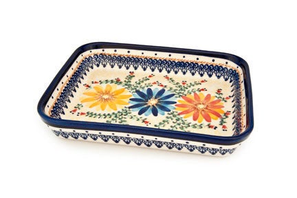 Detail image of Vena Autumn Burst Small Bakeware — Polish Pottery