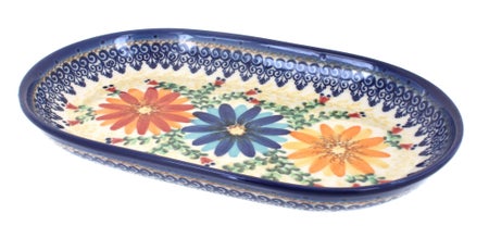 Vena Autumn Burst Medium Serving Piece — Polish Pottery