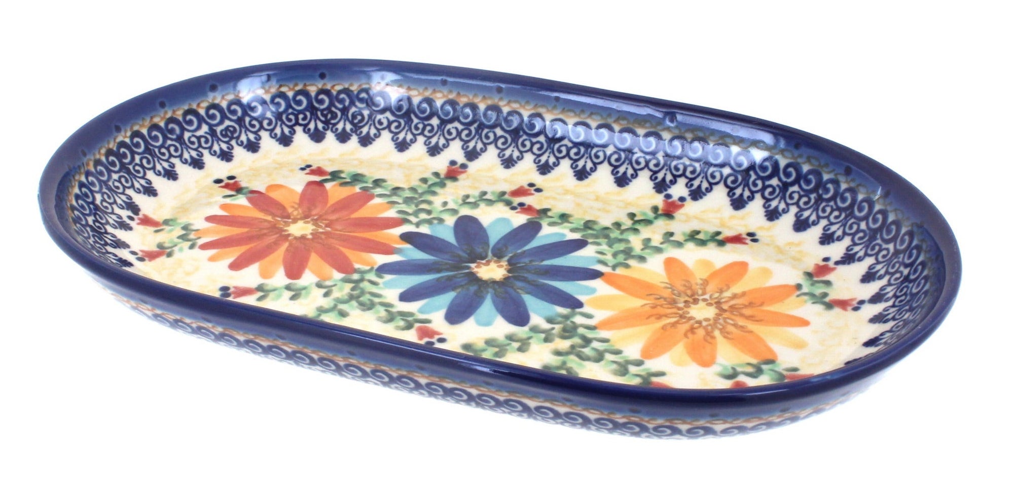Vena Autumn Burst Medium Serving Piece — Polish Pottery