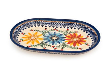 Detail image of Vena Autumn Burst Medium Serving Piece — Polish Pottery
