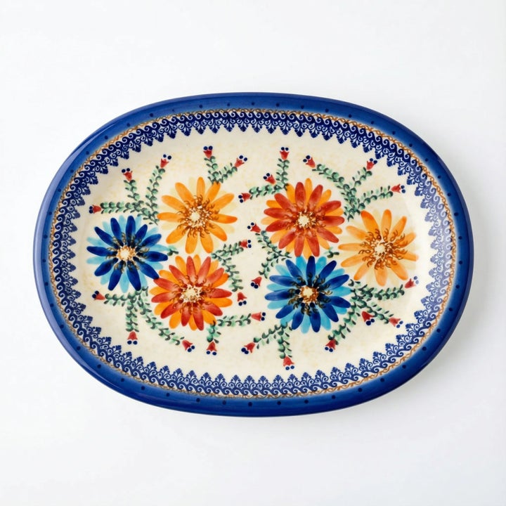 Vena Autumn Burst Large Serving Piece — Polish Pottery