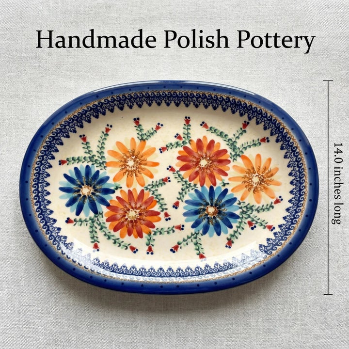 Vena Autumn Burst Large Serving Piece — Polish Pottery