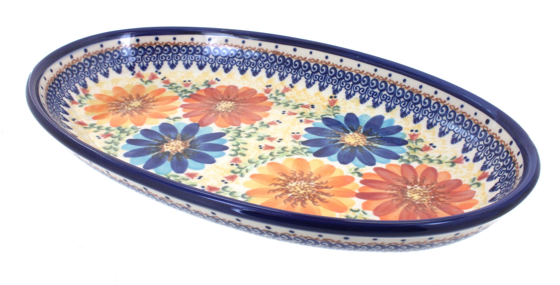 Vena Autumn Burst Large Serving Piece — Polish Pottery