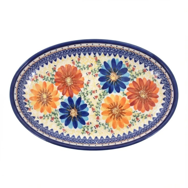 Detail image of Vena Autumn Burst Large Serving Piece — Polish Pottery