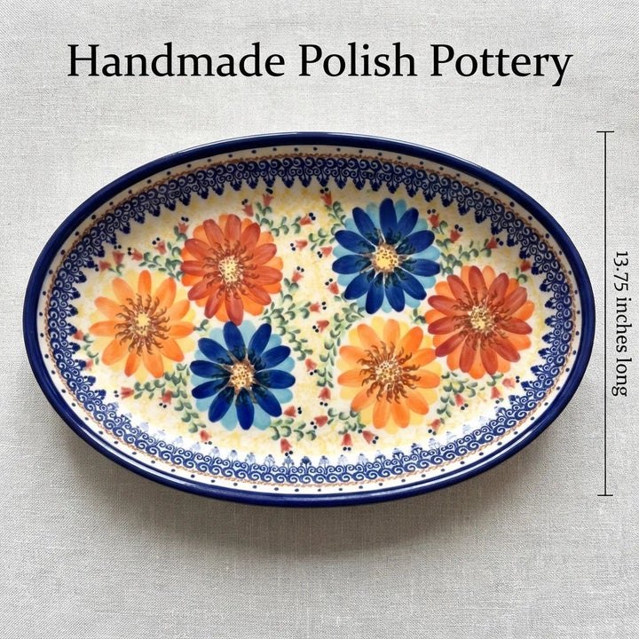Vena Autumn Burst Large Serving Piece — Polish Pottery