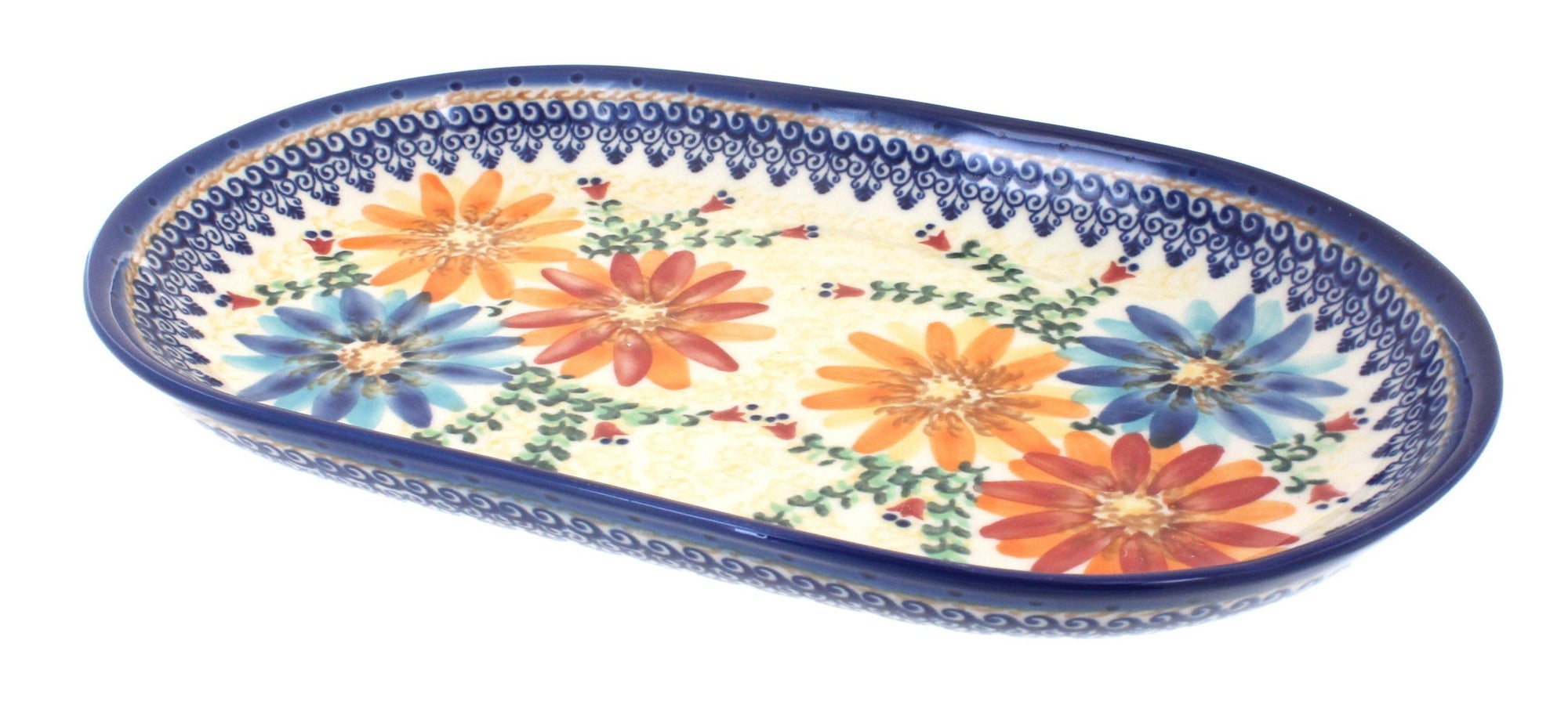 Vena Autumn Burst Large Serving Piece — Polish Pottery