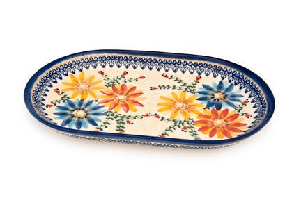 Detail image of Vena Autumn Burst Large Serving Piece — Polish Pottery