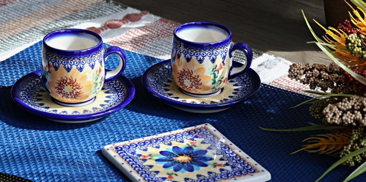 Detail image of Vena Autumn Burst Coffee & Tea Accessories — Polish Pottery