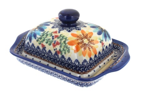 Vena Autumn Burst Butter Dish — Polish Pottery