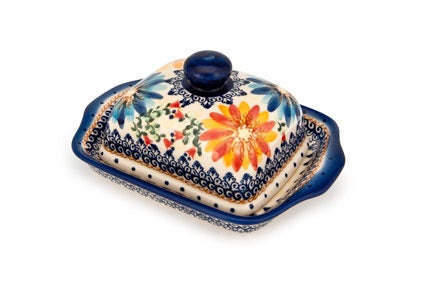 Vena Autumn Burst Butter Dish — Polish Pottery