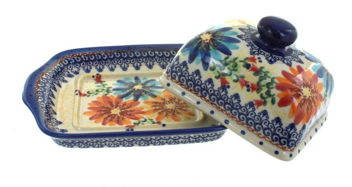 Vena Autumn Burst Butter Dish — Polish Pottery
