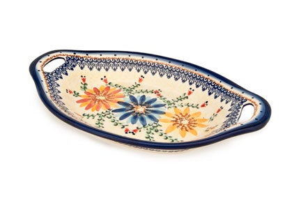 Vena Autumn Burst Medium Serving Piece — Polish Pottery