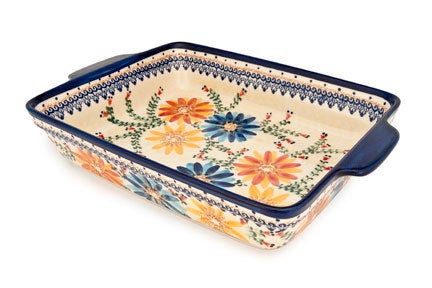 Detail image of Vena Autumn Burst Large Bakeware — Polish Pottery