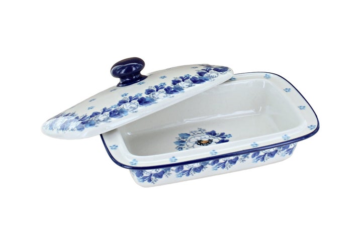 Ceramika Artystyczna Georgia Blue Butter Dish — Polish Pottery