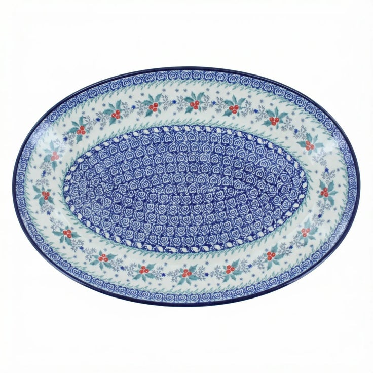 Detail image of Ceramika Artystyczna December Joy Large Serving Piece — Polish Pottery