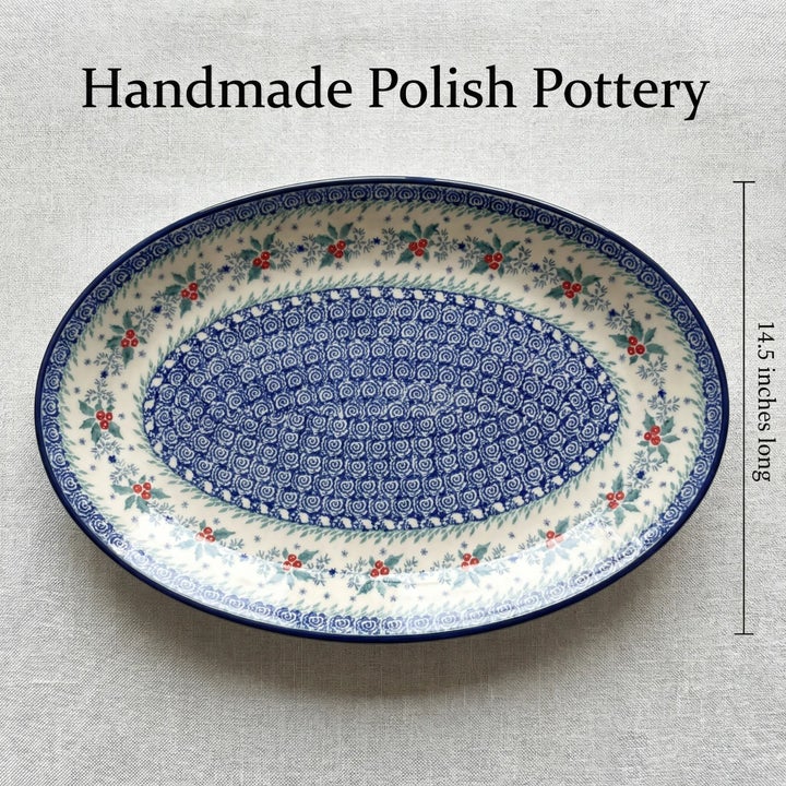 Ceramika Artystyczna December Joy Large Serving Piece — Polish Pottery