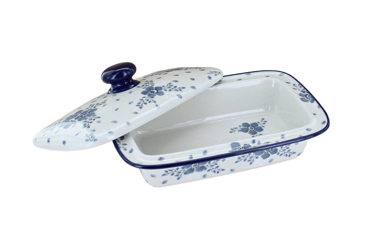 Ceramika Artystyczna Blue Fleur Butter Dish — Polish Pottery