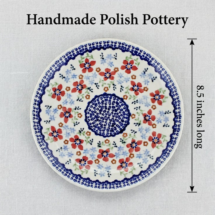 Detail image of Manufaktura Red Poppy Dining Plates & Bowls — Polish Pottery