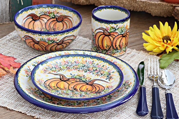 Detail image of Vena Harvest Festival Dining Plates & Bowls — Polish Pottery