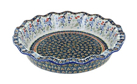 Manufaktura Periwinkle Pie Plate — Polish Pottery
