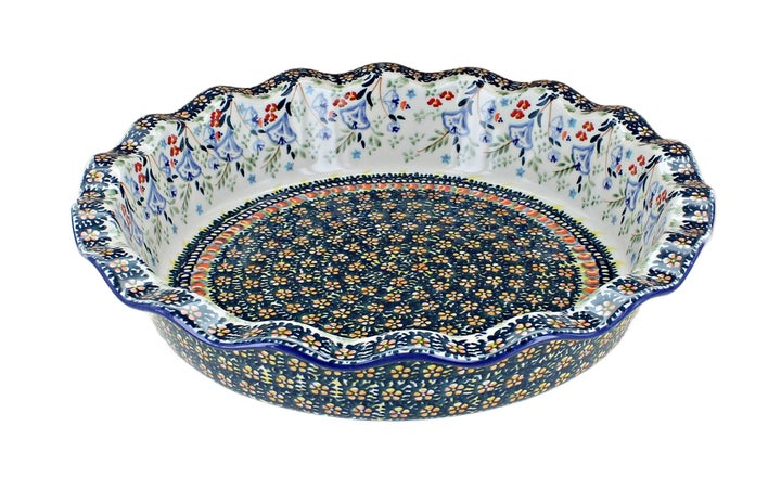 Manufaktura Periwinkle Pie Plate — Polish Pottery