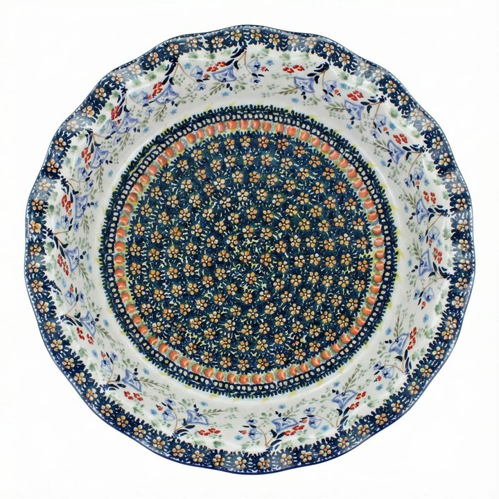Manufaktura Periwinkle Pie Plate — Polish Pottery