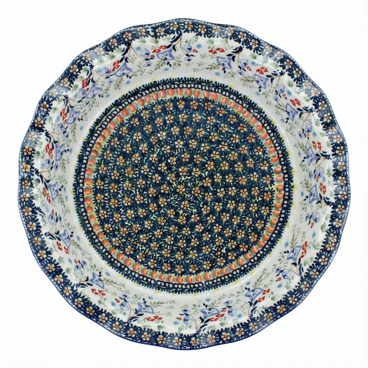 Detail image of Manufaktura Periwinkle Pie Plate — Polish Pottery