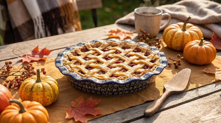 Manufaktura Periwinkle Pie Plate — Polish Pottery