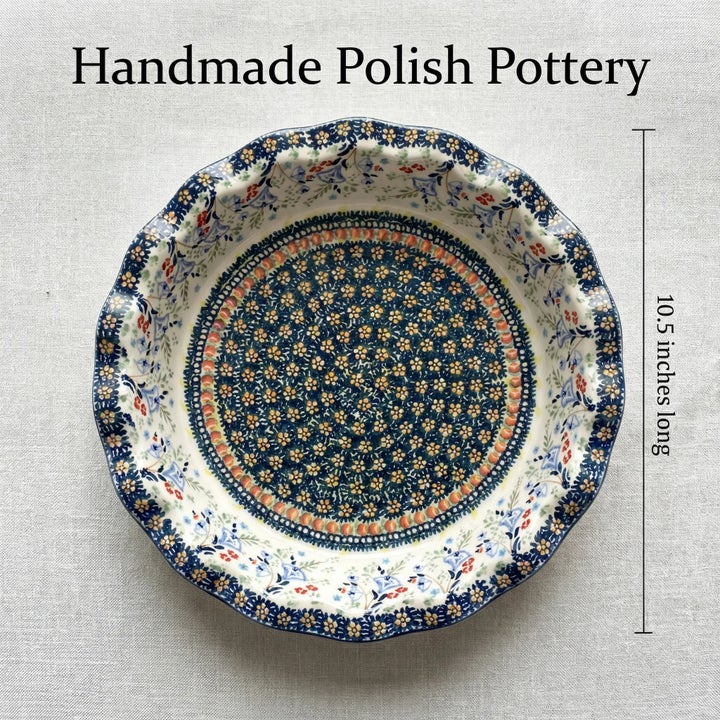 Manufaktura Periwinkle Pie Plate — Polish Pottery