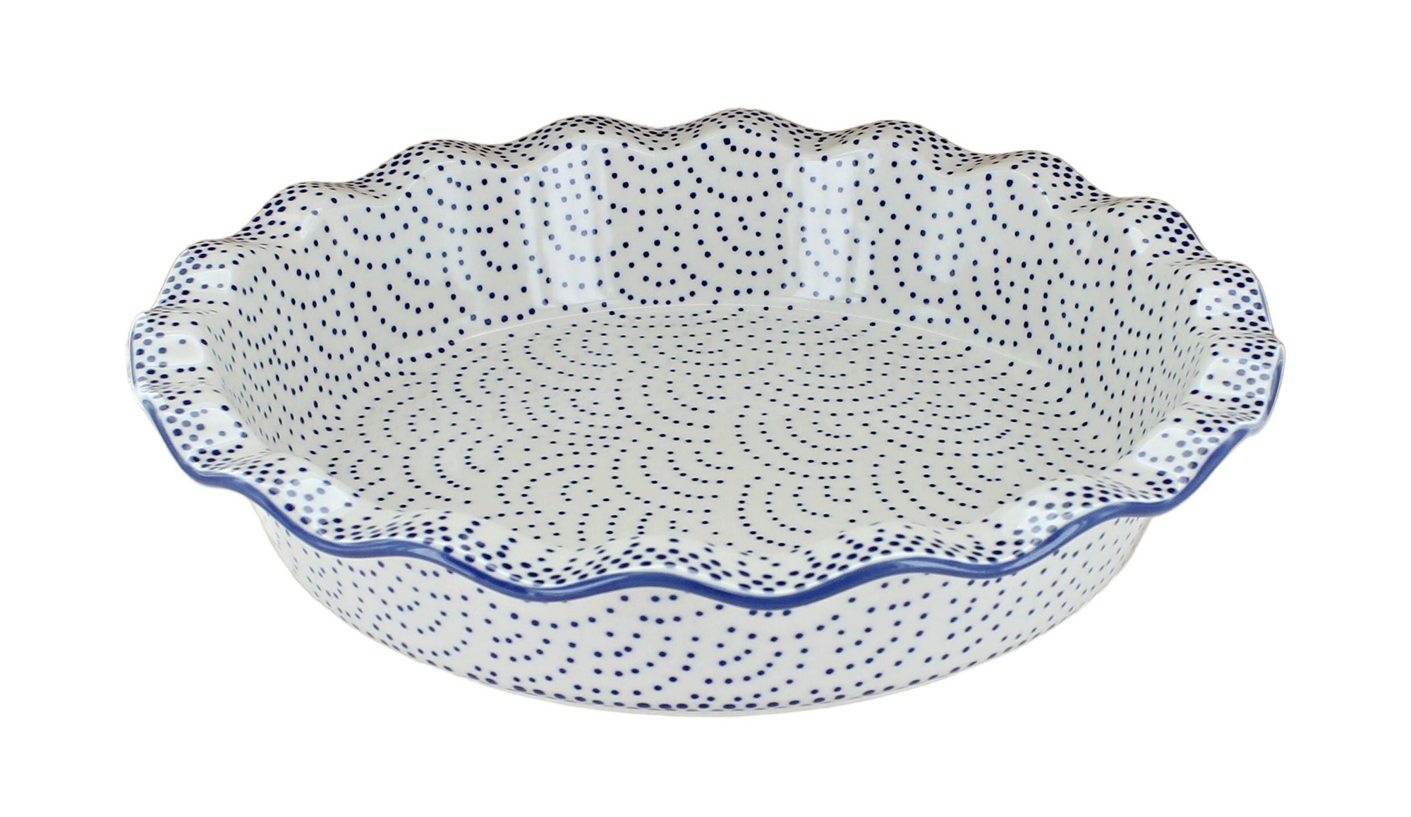 Manufaktura Small Dots Pie Plate — Polish Pottery
