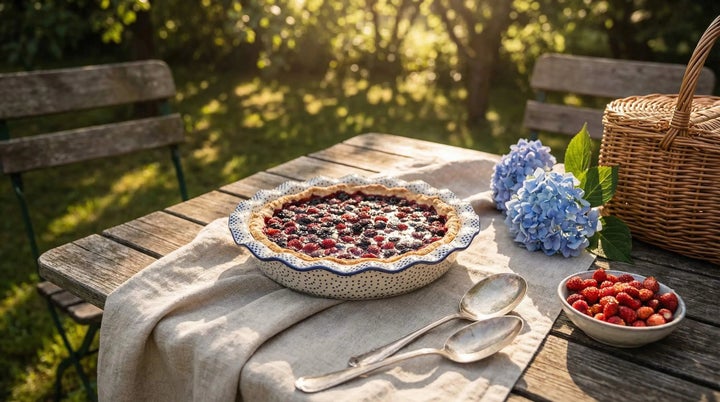 Manufaktura Small Dots Pie Plate — Polish Pottery