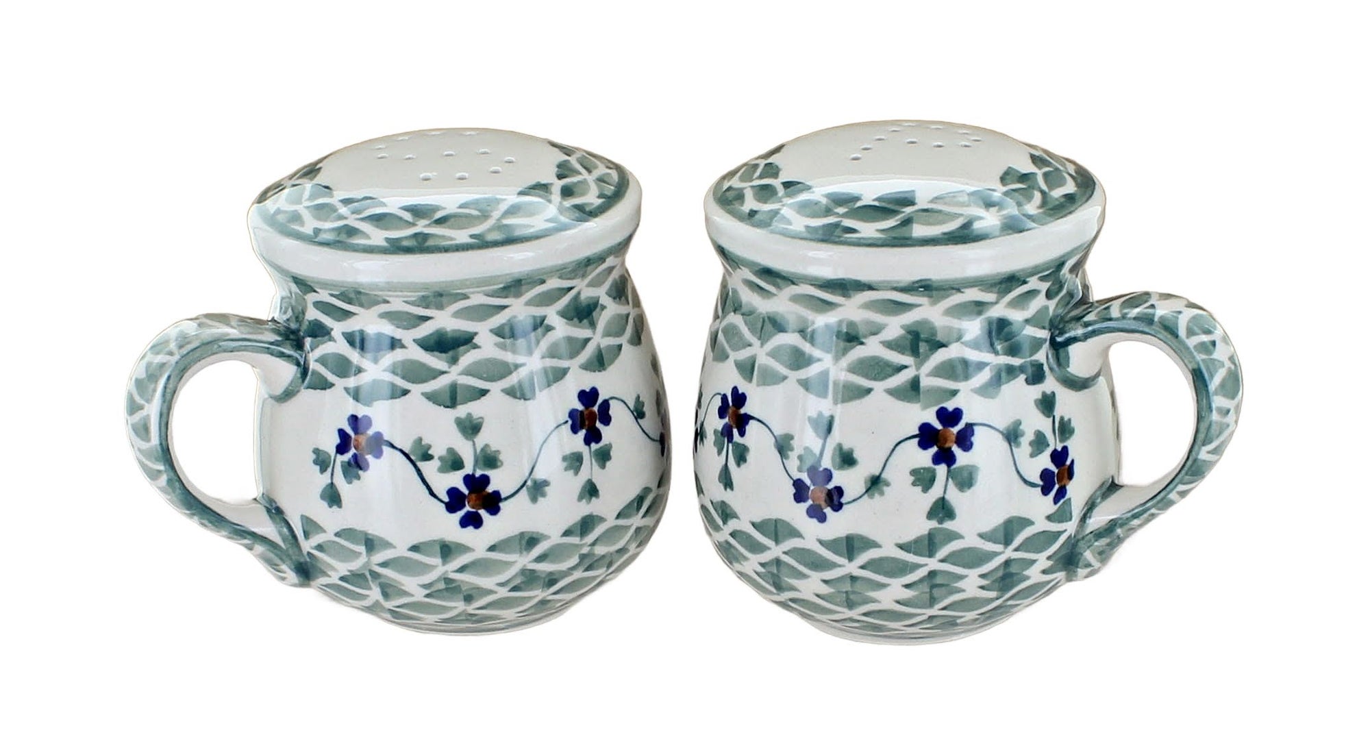 Manufaktura Sage Floral Salt & Pepper Shaker — Polish Pottery