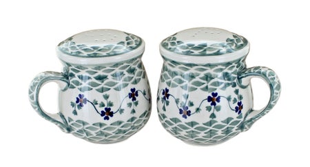 Manufaktura Sage Floral Salt & Pepper Shaker — Polish Pottery