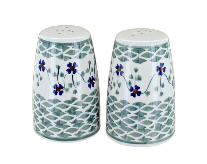 Manufaktura Sage Floral Salt & Pepper Shaker — Polish Pottery
