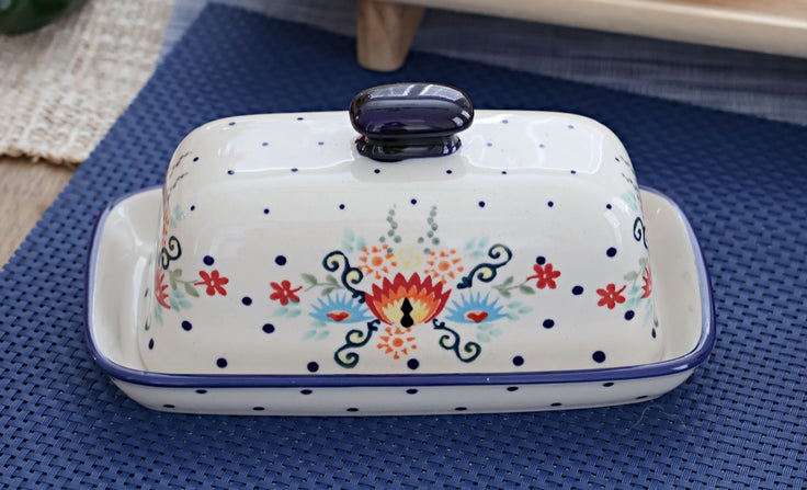 Detail image of Manufaktura Desert Flower Butter Dish — Polish Pottery