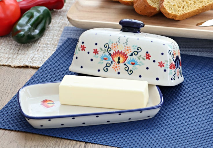 Detail image of Manufaktura Desert Flower Butter Dish — Polish Pottery