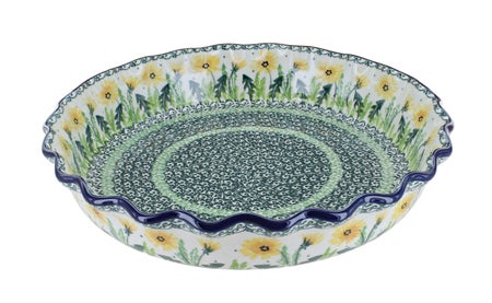 Ceramika Artystyczna Dandelion Pie Plate — Polish Pottery