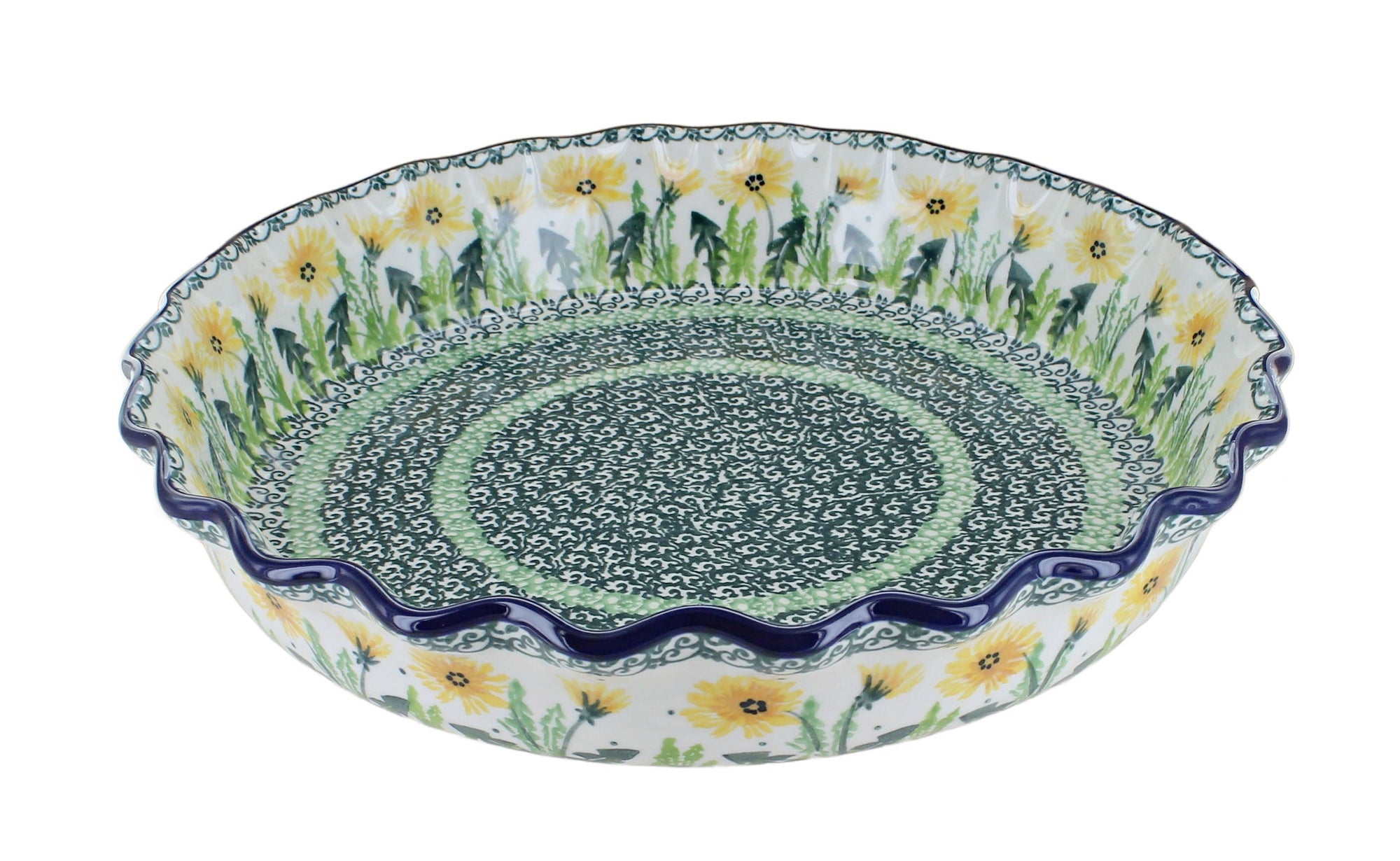 Ceramika Artystyczna Dandelion Pie Plate — Polish Pottery