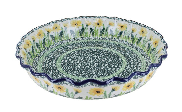 Ceramika Artystyczna Dandelion Pie Plate — Polish Pottery