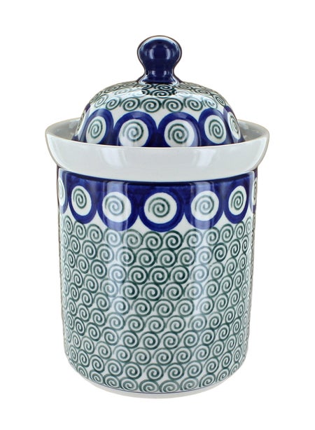 Ceramika Artystyczna Peacock Swirl Counter Storage — Polish Pottery